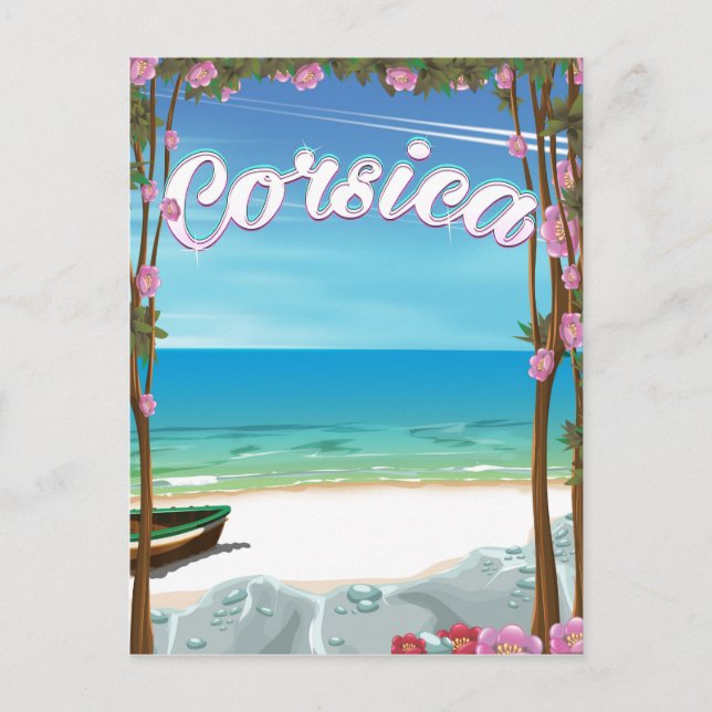 Corsica Beach travel poster Postcard (Front)