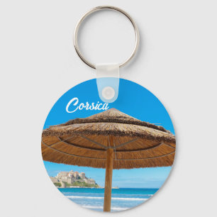 Corsica Calvi Citadel and Beach Souvenir Key Ring