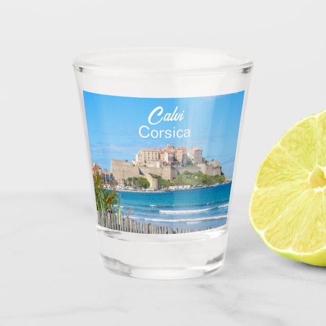 Corsica Citadel in Calvi Shot Glass (Front)