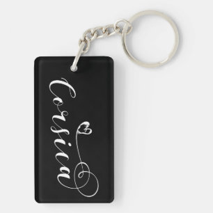 Corsica Flag Heart, Corsican, France Key Ring