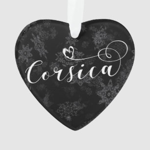 Corsica Flag Heart, Corsican, France Ornament