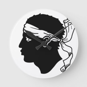 Corsica Flag Round Clock