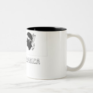 Corsica Flag with Name Two-Tone Coffee Mug