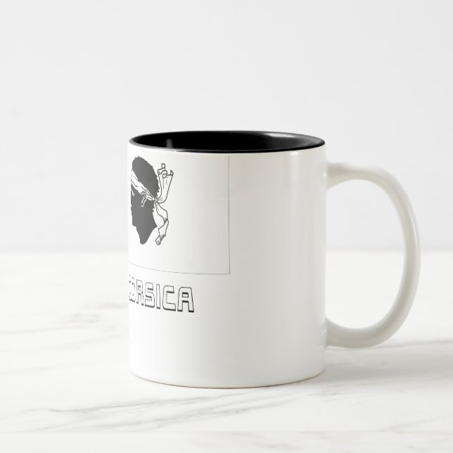 Corsica Flag with Name Two-Tone Coffee Mug (Right)