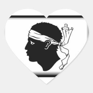 Corsica France Flag Heart Sticker