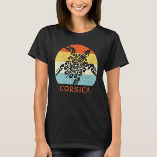 Corsica France Vintage Retro Turtle European Vacat T-Shirt