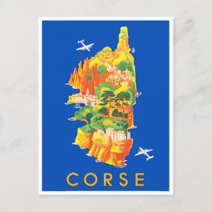 Corsica France vintage travel Postcard