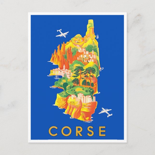 Corsica France vintage travel Postcard (Front)