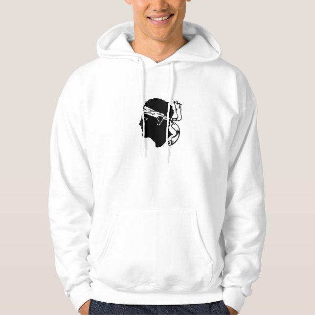 Corsica island france Corse region flag moor head Hoodie (Front)