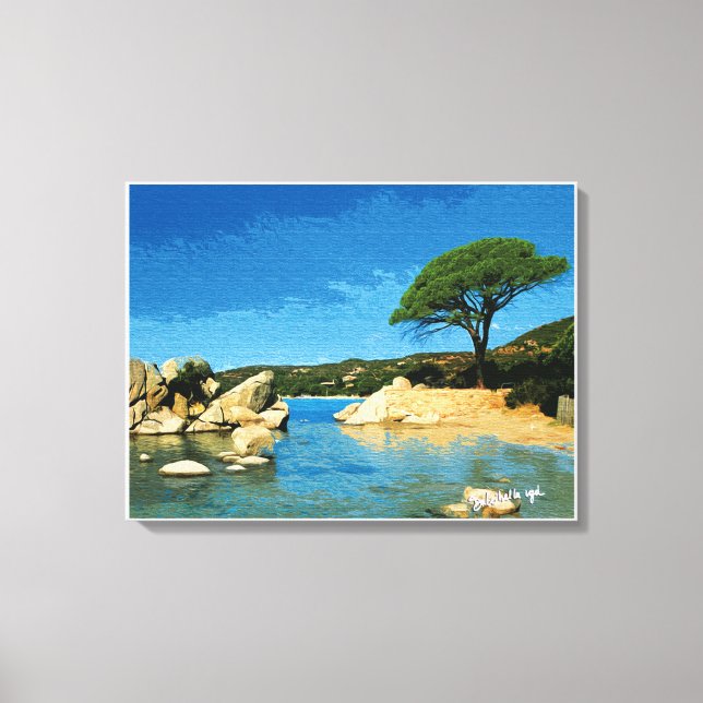 Corsica, Palombaggia beach Canvas Print (Front)