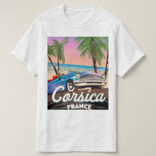 Corsica Retro car travel poster T-Shirt