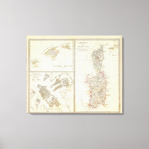 Corsica, Sardinia, Balearic Islands, Valletta Canvas Print