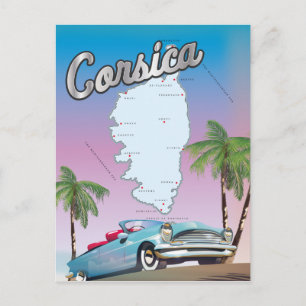 Corsica travel poster postcard
