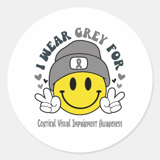 Cortical Visual Impairment Awareness Ribbon Suppor Classic Round Sticker (Front)