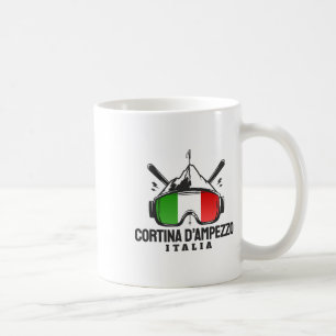 Cortina D'ampezzo Italy Retro Ski Resort Skiing Coffee Mug