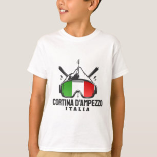 Cortina D'ampezzo Italy Retro Ski Resort Skiing T-Shirt