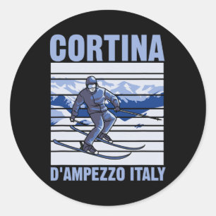 Cortina D'ampezzo Italy Ski Classic Round Sticker