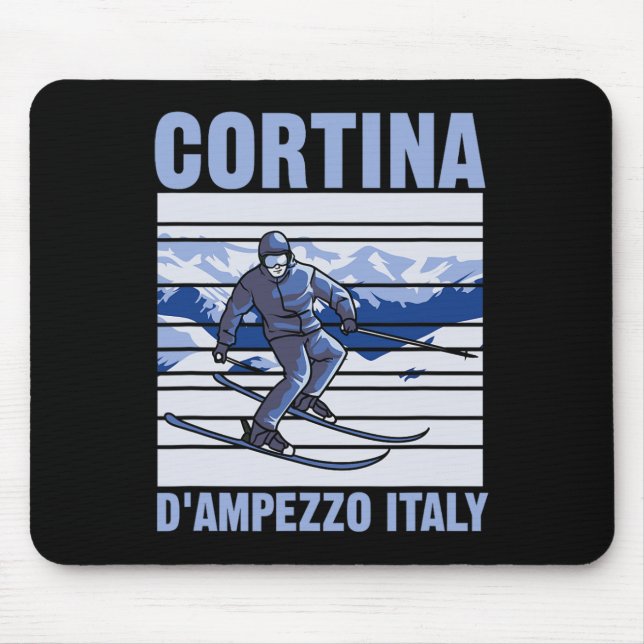 Cortina D'ampezzo Italy Ski  Mouse Mat (Front)