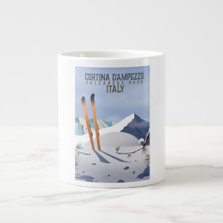 Cortina d'Ampezzo Italy Ski poster Art Print Large Coffee Mug