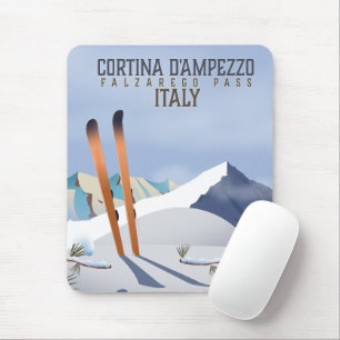 Cortina d'Ampezzo Italy Ski poster Art Print Mouse Mat
