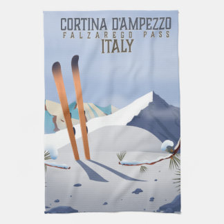 Cortina d'Ampezzo Italy Ski poster Art Print Tea Towel