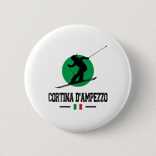 Cortina D'ampezzo Italy Ski Resort Alps Italian Sk 6 Cm Round Badge