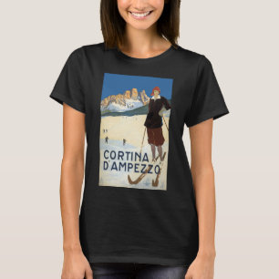Cortina d'Ampezzo, Italy, Vintage Travel Ski Alps T-Shirt
