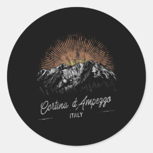 Cortina D'ampezzo Mountains Italy Hiking Outdoors Classic Round Sticker