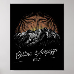 Cortina D'ampezzo Mountains Italy Hiking Outdoors Poster