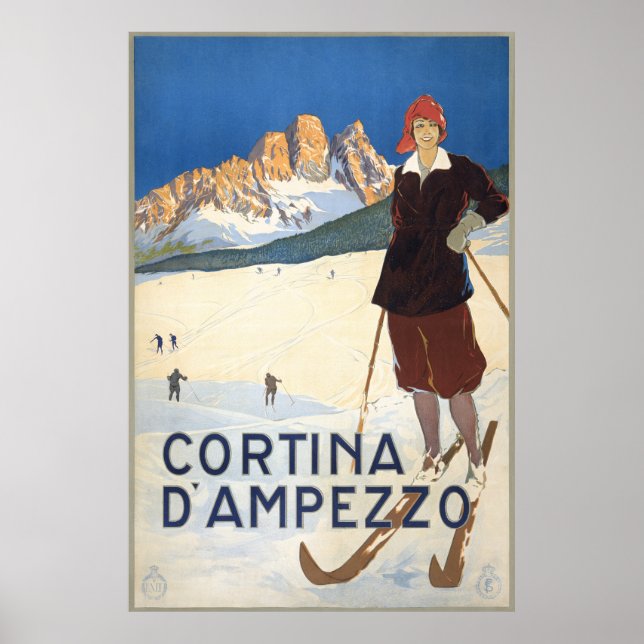 Cortina d'Ampezzo  Vintage Ski poster (Front)