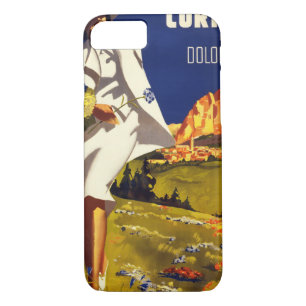 Cortina Dolomiti Italy Vintage Poster Restored iPhone 8/7 Case
