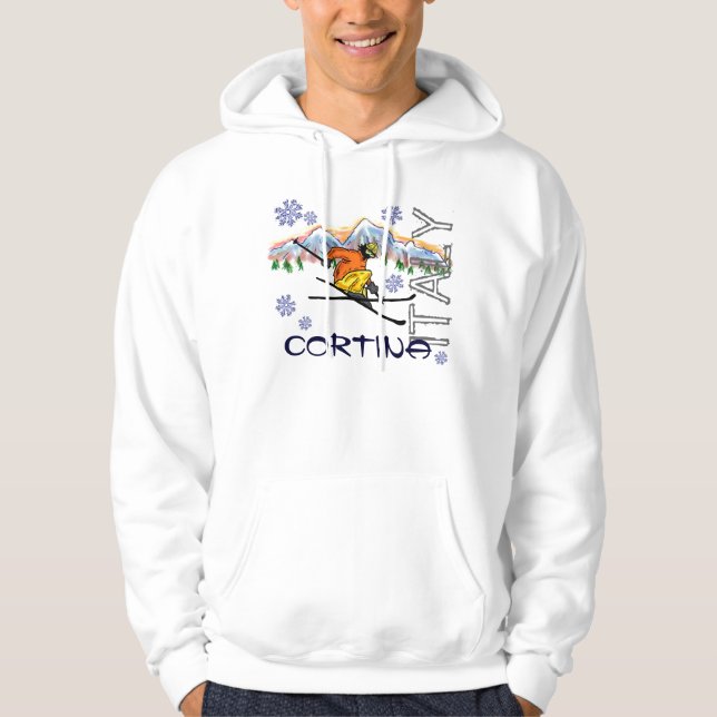 Cortina Italy guys ski hoodie (Front)
