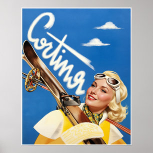 Cortina, Italy travel poster