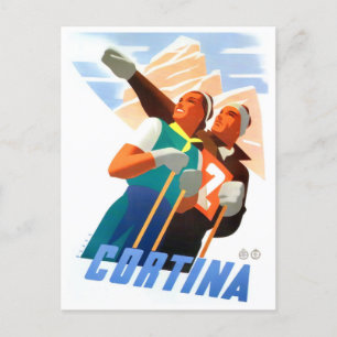 Cortina Italy vintage travel Postcard
