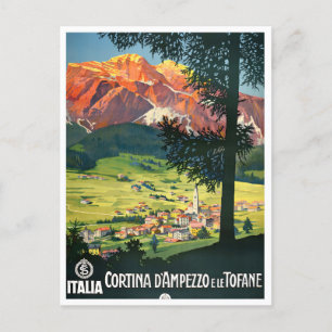 Cortina Italy vintage travel Postcard