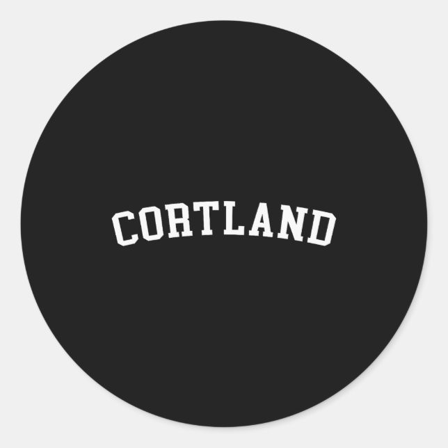 Cortland  classic round sticker (Front)