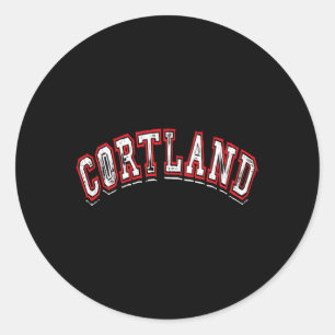 Cortland New York Varsity Style Crown City Classic Round Sticker