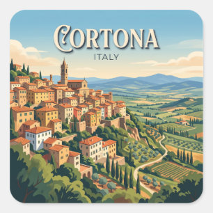 Cortona Italy Square Sticker