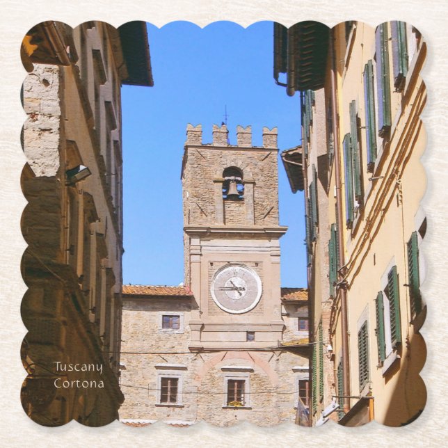 Cortona Tuscany Italy Paper Coaster (Front)