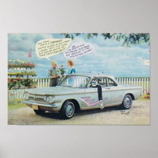 Corvair Cartoon Poster by Bard Beach