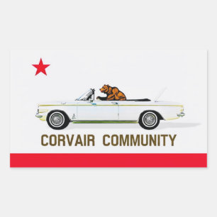 Corvair Community California EM flag Rectangular Sticker