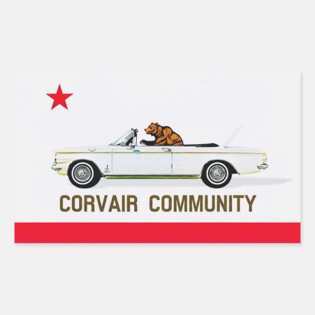 Corvair Community California EM flag Rectangular Sticker (Front)