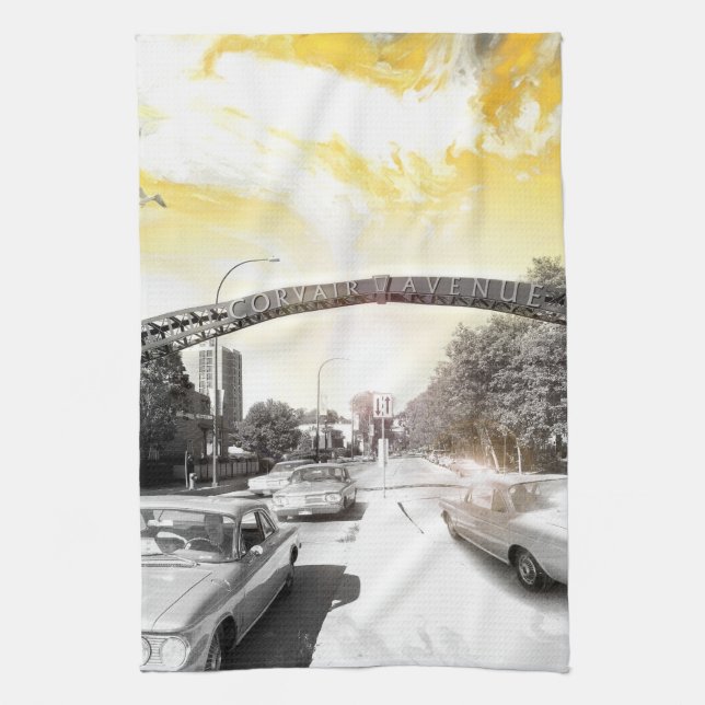 Corvair Kitchen Towel—yellow Tea Towel (Vertical)