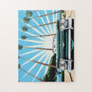 Corvair Pop Art Palm Tree Jigsaw Puzzle