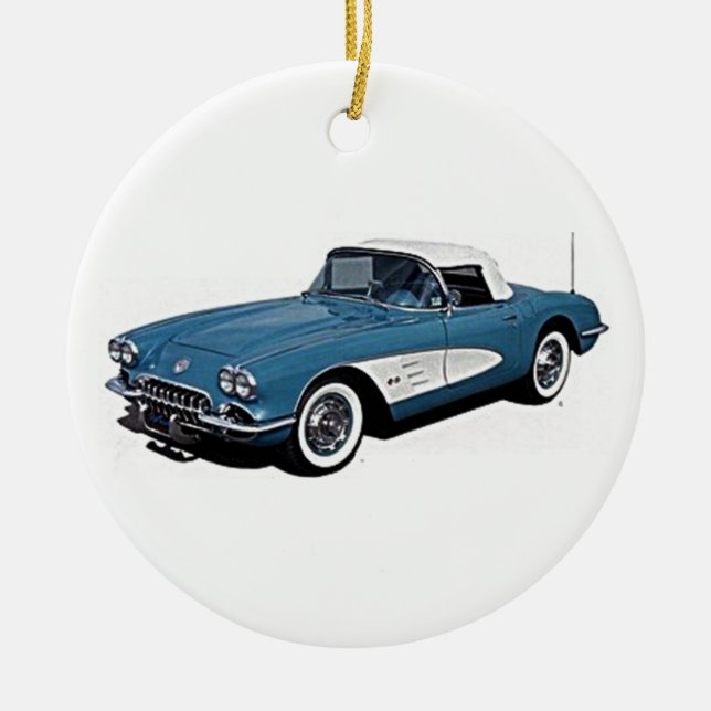 CORVET/MERRY CHRISTMAS ON BACK CERAMIC ORNAMENT (Front)