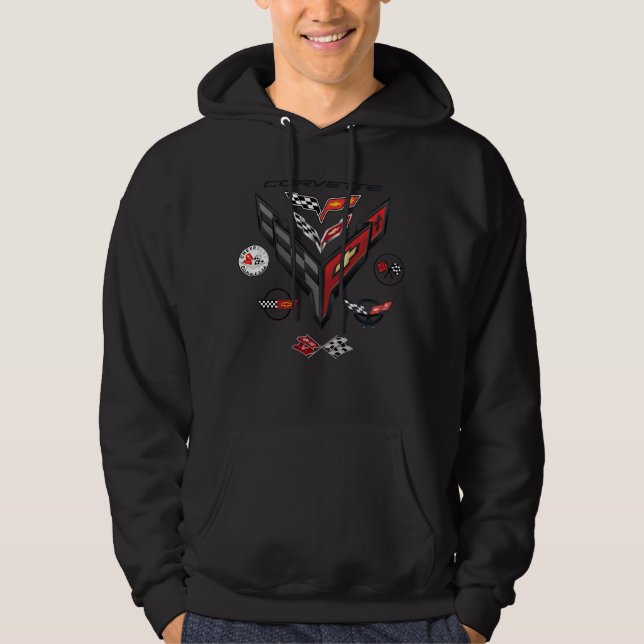 CORVETTE 8 GENERATIONS BADGE HOODIE (Front)