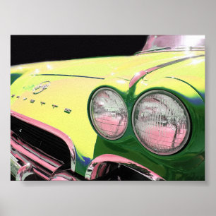 Corvette. "Beautiful print for your wall."