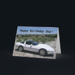 Corvette Birthday Day Card<br><div class="desc">Cool card!  Who wouldn't want a corvette on there card... ... ...  ok,  maybe the guy that wanted a cobra! Customise any way you like.</div>