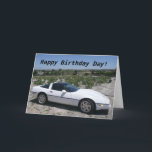 Corvette Birthday Day Card<br><div class="desc">Cool card!  Who wouldn't want a corvette on there card... ... ...  ok,  maybe the guy that wanted a cobra! Customise any way you like.</div>
