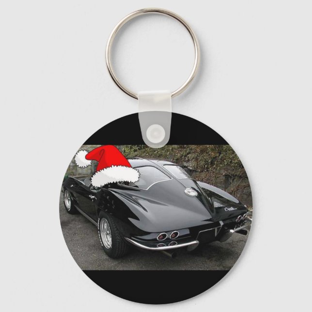 Corvette Black Split Window/Christmas Key Ring (Front)